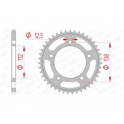 1074377002 - 10627-39 : AFAM Krone 39 Zähne aus Stahl Honda X-ADV 750