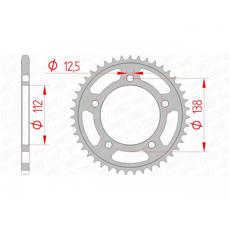 1074377002 - 10627-39 : AFAM 39 Teeth Steel Sprocket Honda X-ADV 750