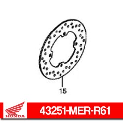 43251-MER-R61 : Hintere Bremsplatte für Honda Honda X-ADV 750