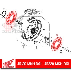 45120-MKH-D61 + 45220-MKH-D61 : Dischi dei freni anteriori Honda Honda X-ADV 750