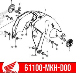 61100-MKH-D00 : Guardabarros delantero interior original Honda X-ADV 750