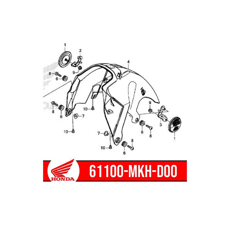 61100-MKH-D00 : Front inner mudguard original Honda X-ADV 750