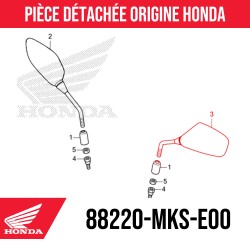 88220-MKS-E00 : Espejo retrovisor izquierdo original Honda 2021 Honda X-ADV 750