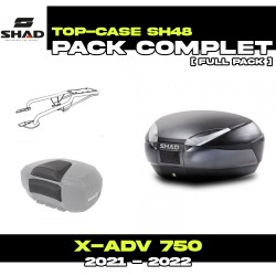 PACK-H0FZ71ST-SH48 + D1B48E06 : Pacchetto Top-Case Shad SH48 Nero SENZA supporto originale Honda X-ADV 750