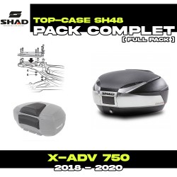 PACK-H0XV77ST-SH48T + D1B48E06 : Pack Top-Case Shad SH48 Titan mit originalem Trägersystem Honda X-ADV 750