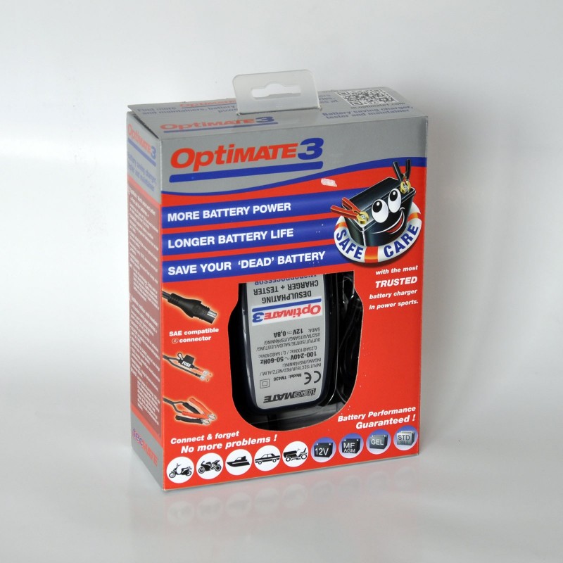 OptiMate 3 (EN) - The most trusted motorcycle battery saving charger. 
