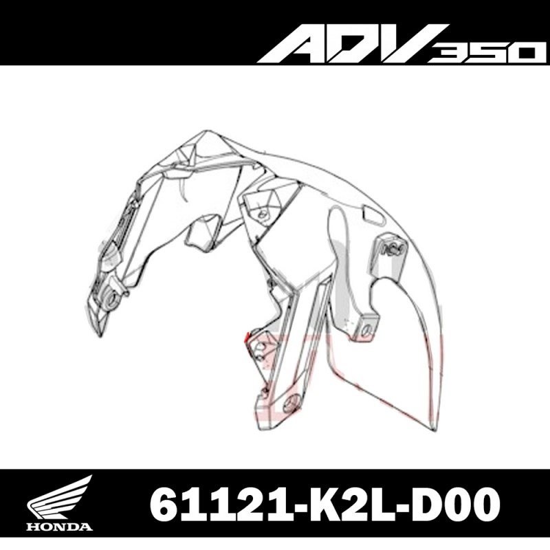 61121-K2L-D00 : Guardabarros delantero original ADV 350 Honda X-ADV 750